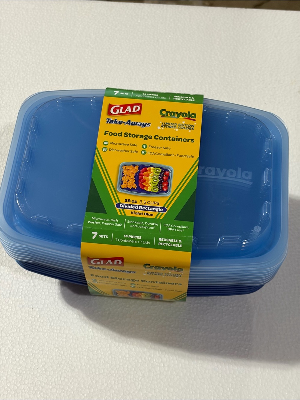 Crayola Violet Blue Food Storage Containers - 7 Set